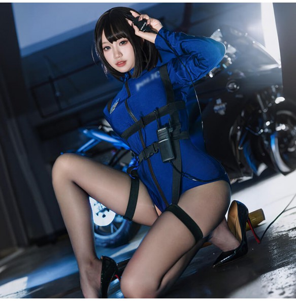 FEE ET MOI - Sexy FBI Officer Seductive Bodycon Catsuit (Blue)